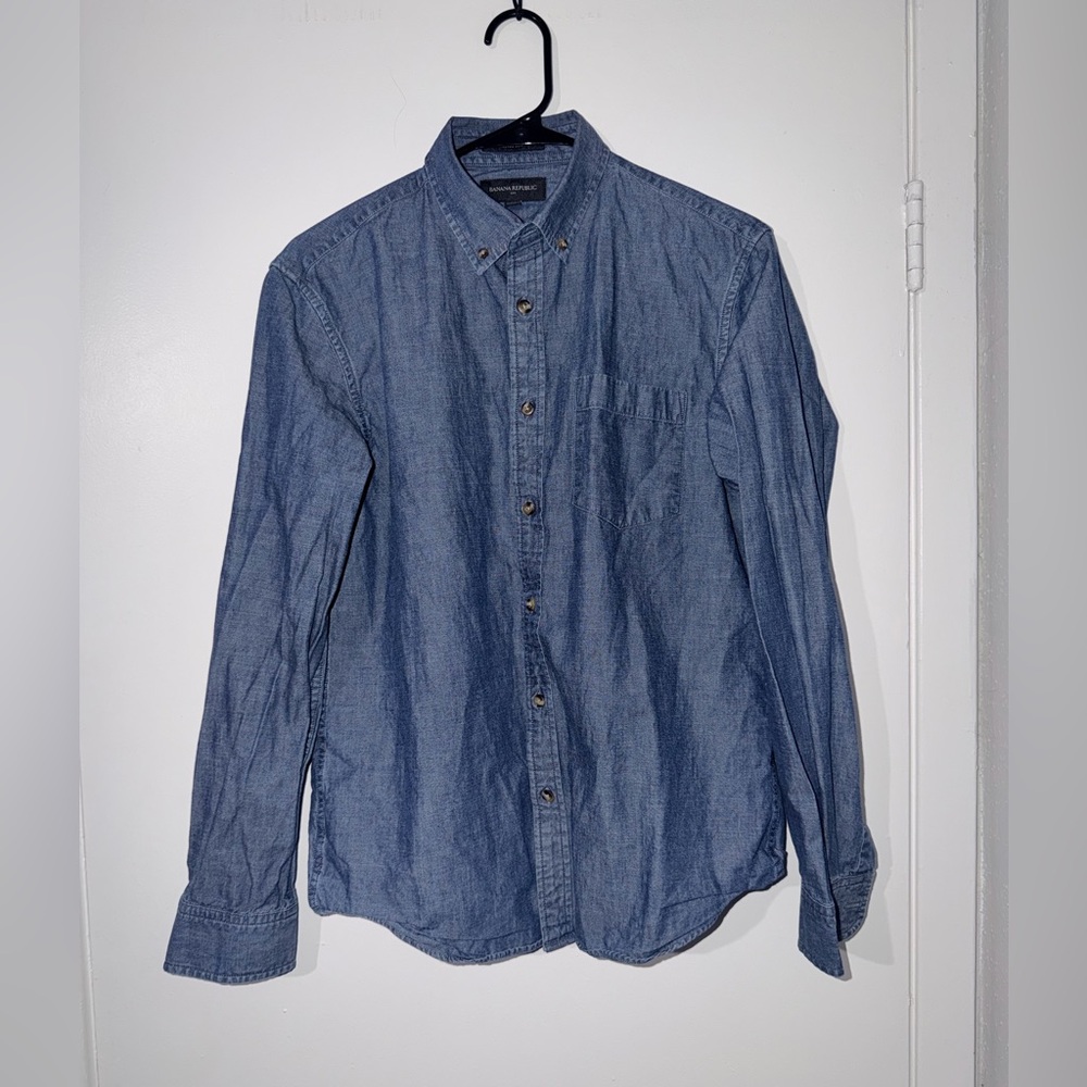 Banana Republic Oxford Denim Shirt Mens Size Small
